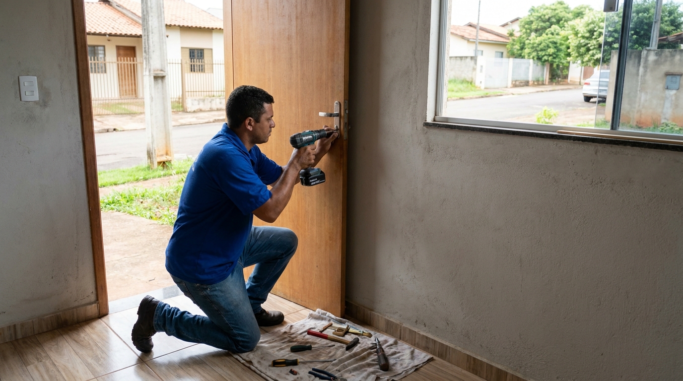 Instalação de Fechadura Residencial profissional na Morada do Sol, Uberaba‑MG
